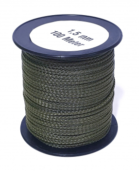 1x100m PP Kordel 1,5mm khaki/ army green